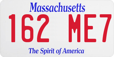 MA license plate 162ME7