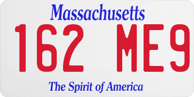 MA license plate 162ME9