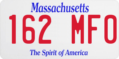 MA license plate 162MF0