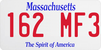 MA license plate 162MF3