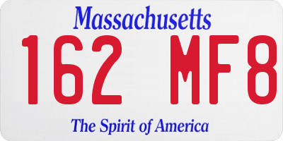 MA license plate 162MF8