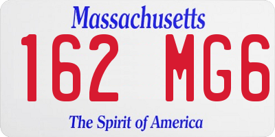 MA license plate 162MG6