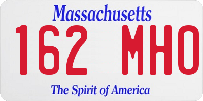 MA license plate 162MH0
