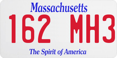 MA license plate 162MH3