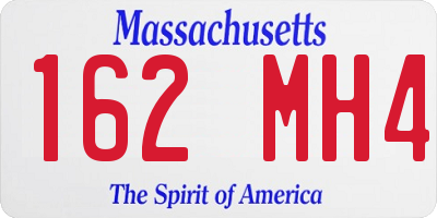 MA license plate 162MH4