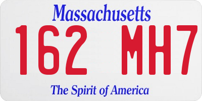 MA license plate 162MH7