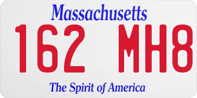 MA license plate 162MH8