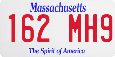 MA license plate 162MH9