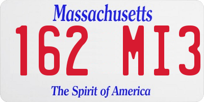 MA license plate 162MI3