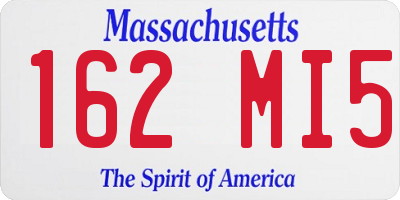 MA license plate 162MI5
