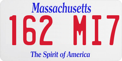 MA license plate 162MI7