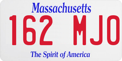 MA license plate 162MJ0