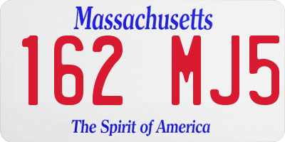 MA license plate 162MJ5