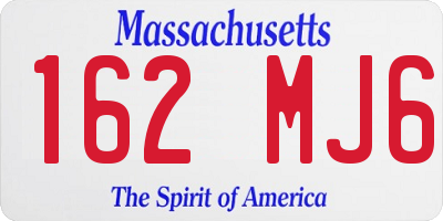 MA license plate 162MJ6