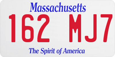 MA license plate 162MJ7