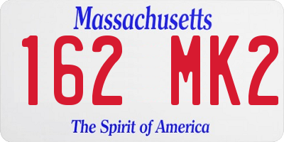 MA license plate 162MK2