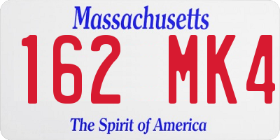 MA license plate 162MK4