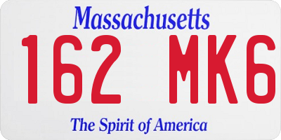 MA license plate 162MK6