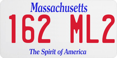 MA license plate 162ML2