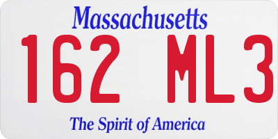 MA license plate 162ML3