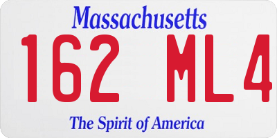 MA license plate 162ML4