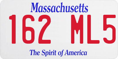 MA license plate 162ML5