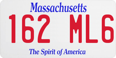 MA license plate 162ML6