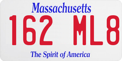 MA license plate 162ML8