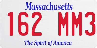 MA license plate 162MM3