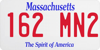 MA license plate 162MN2