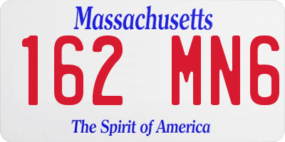 MA license plate 162MN6