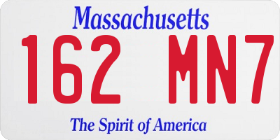 MA license plate 162MN7