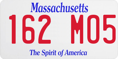 MA license plate 162MO5
