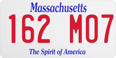 MA license plate 162MO7
