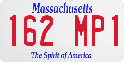 MA license plate 162MP1