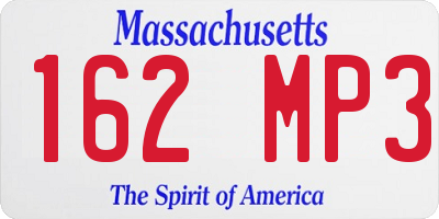MA license plate 162MP3