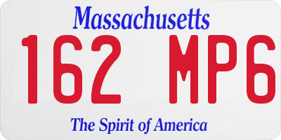 MA license plate 162MP6