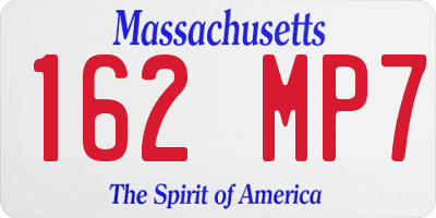 MA license plate 162MP7