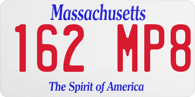 MA license plate 162MP8