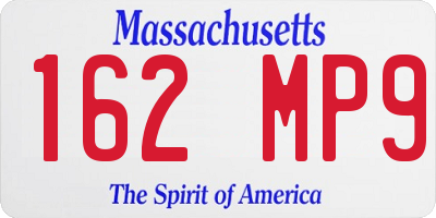 MA license plate 162MP9