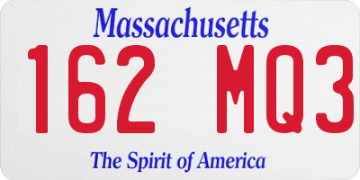 MA license plate 162MQ3