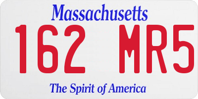 MA license plate 162MR5