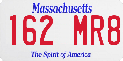 MA license plate 162MR8