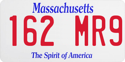 MA license plate 162MR9
