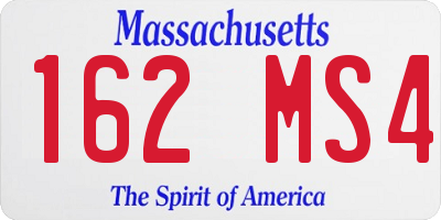 MA license plate 162MS4