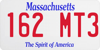 MA license plate 162MT3