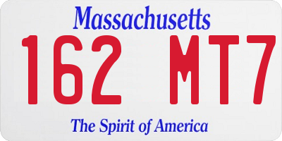 MA license plate 162MT7