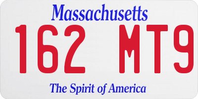 MA license plate 162MT9