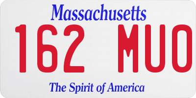 MA license plate 162MU0