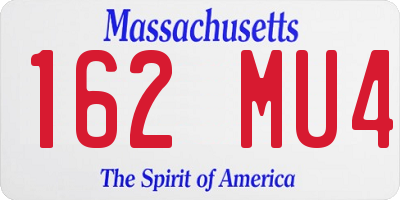 MA license plate 162MU4